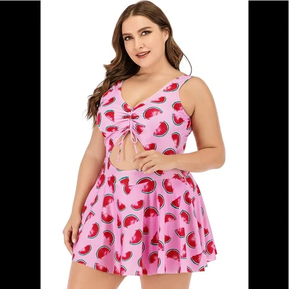 Fun Print ESPRLIA Halter Swimwear One Piece Pin up Tankini Swimwear2x 🩱🌊🌞 - Picture 2 of 8